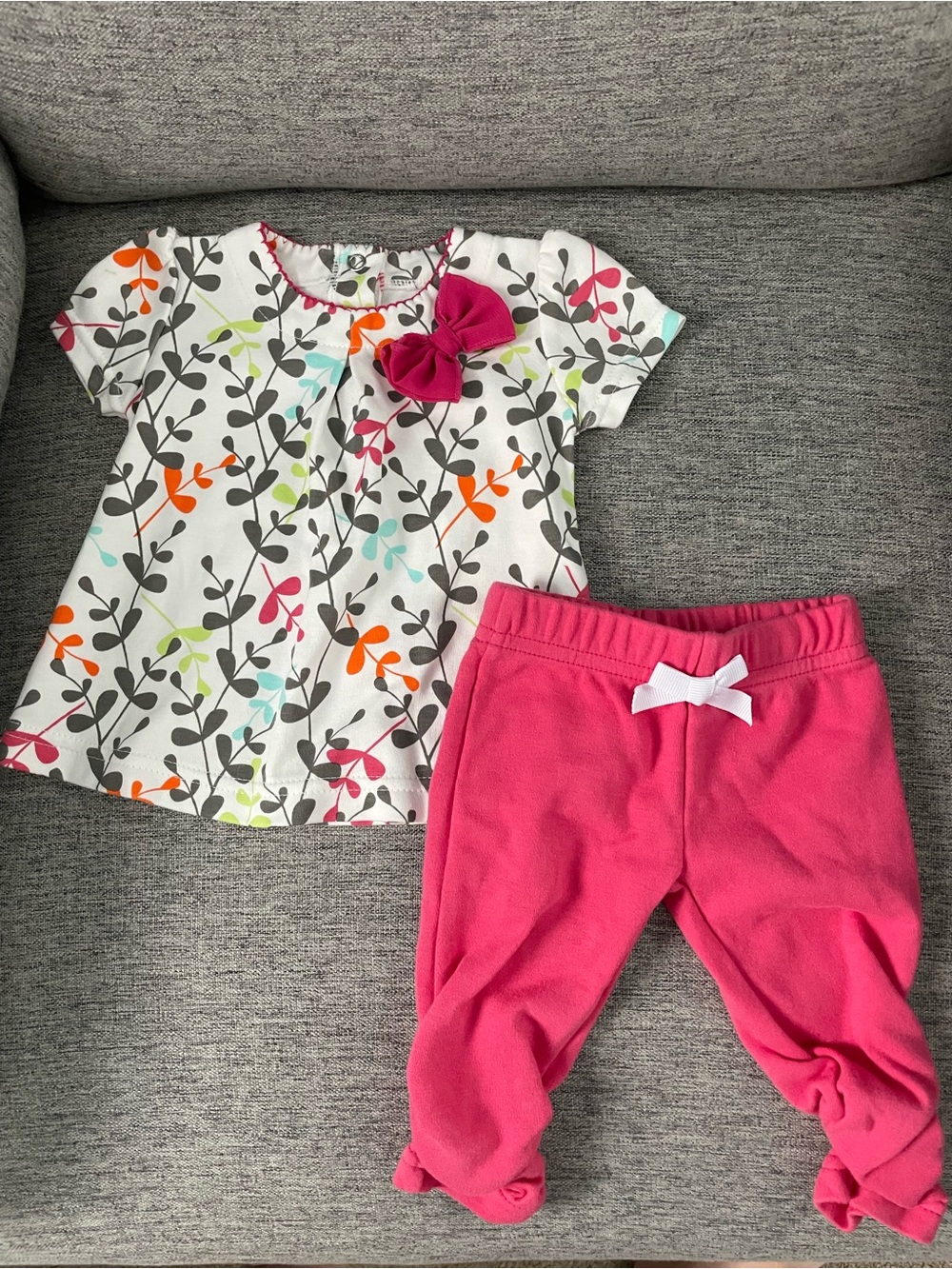 Pink Floral Top & Pink Pants Set
